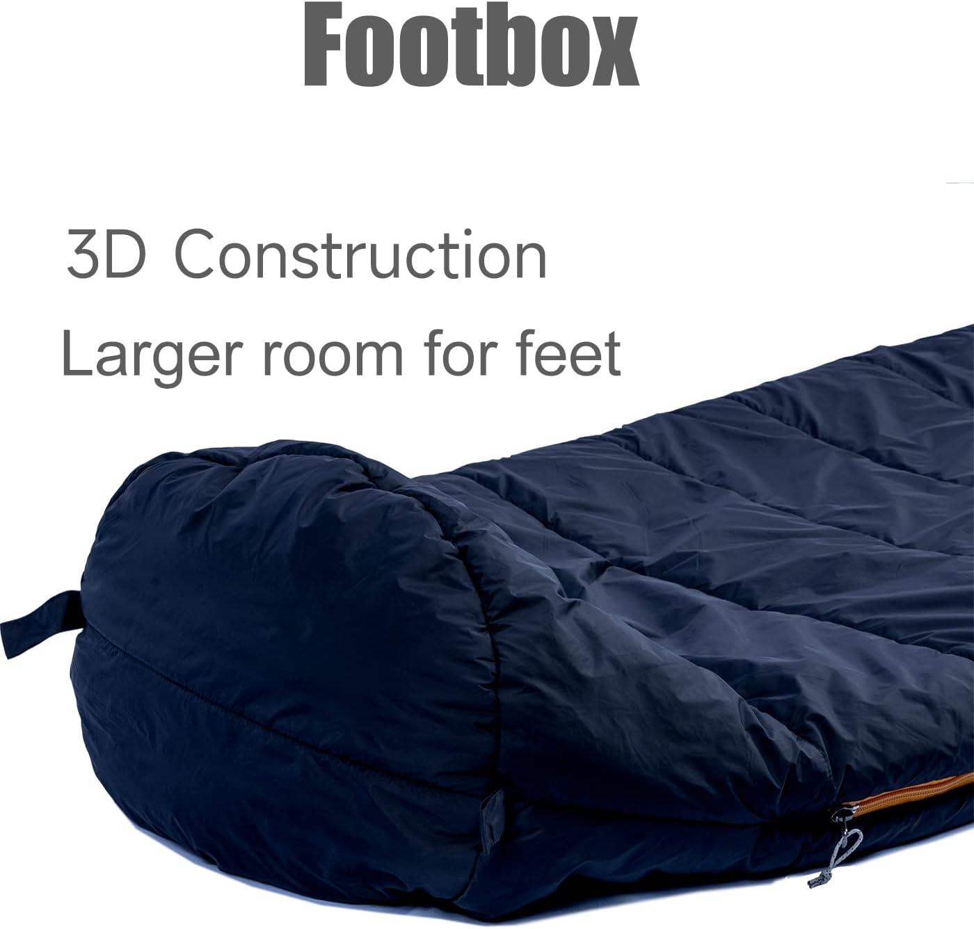 image:imageiClimb 3M Thinsulate Insulation Mummy Sleeping Bag with Compression Sack Ultralight Compact Warm Washable for Adults Indoor Outdoor Backpacking Camping HikingBlack