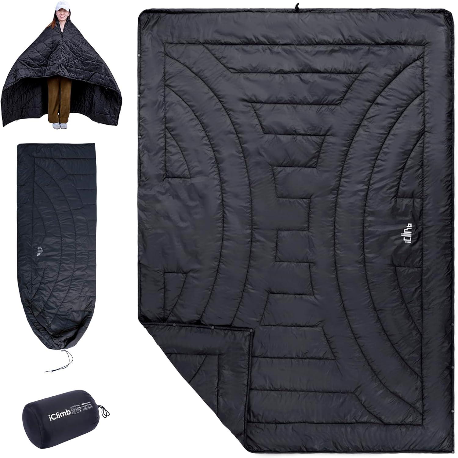 image:imageiClimb 3M Thinsulate Insulation Warm Camping Blanket Ultralight CompactBlack