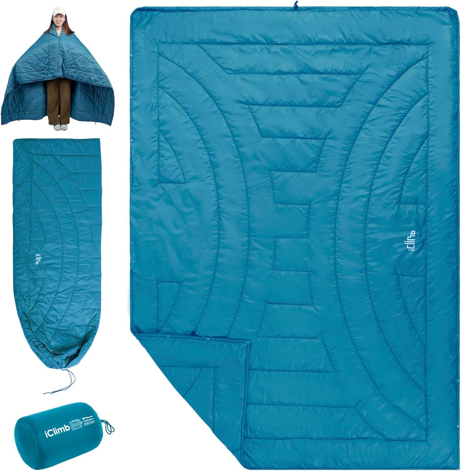 image:imageiClimb 3M Thinsulate Insulation Warm Camping Blanket Ultralight CompactBlue