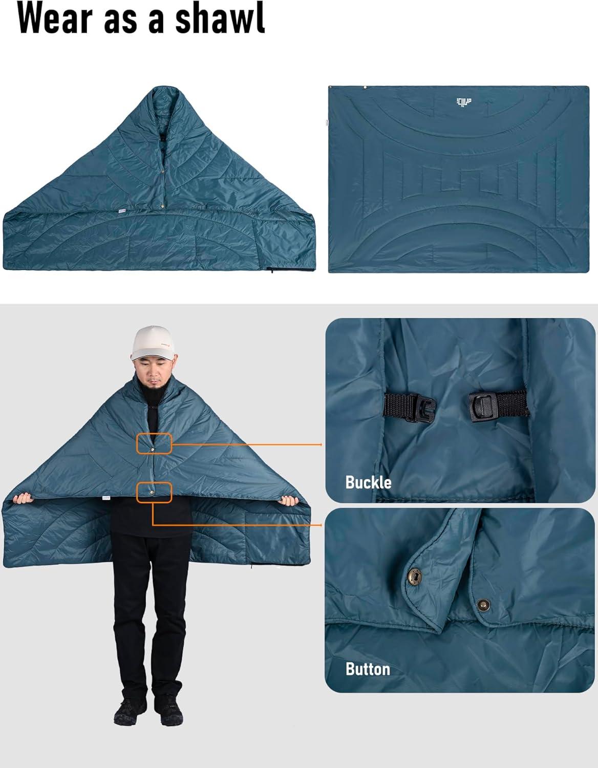 image:imageiClimb 3M Thinsulate Insulation Warm Camping Blanket Ultralight CompactBlue