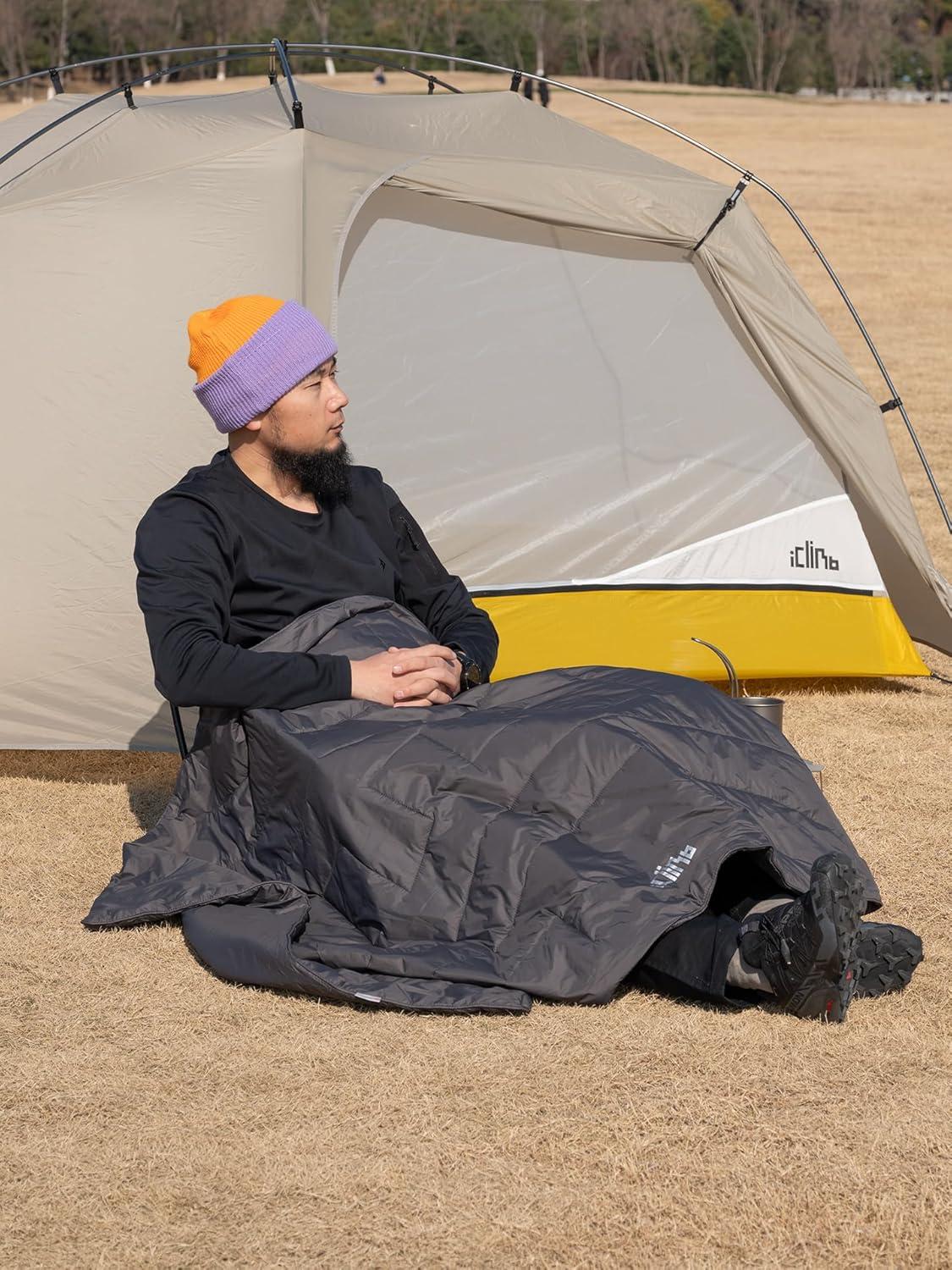 image:imageiClimb 3M Thinsulate Insulation Warm Camping Blanket Ultralight CompactDark Grey