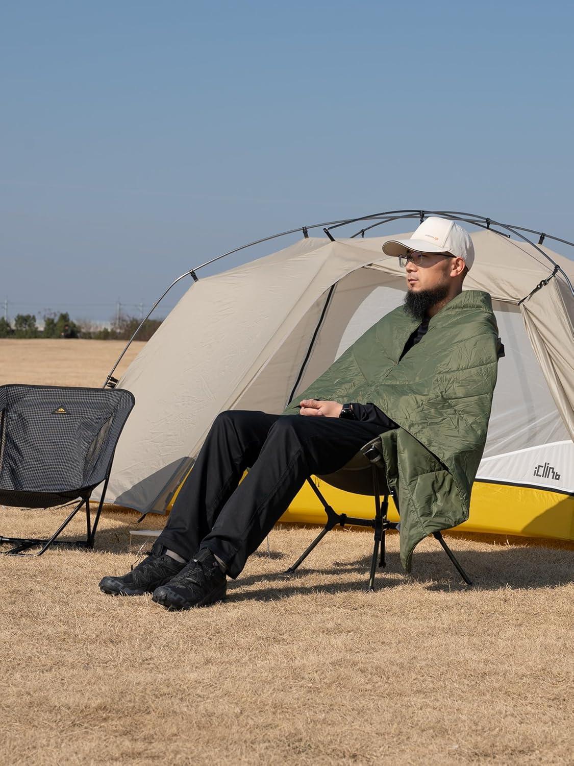 image:imageiClimb 3M Thinsulate Insulation Warm Camping Blanket Ultralight CompactGreen