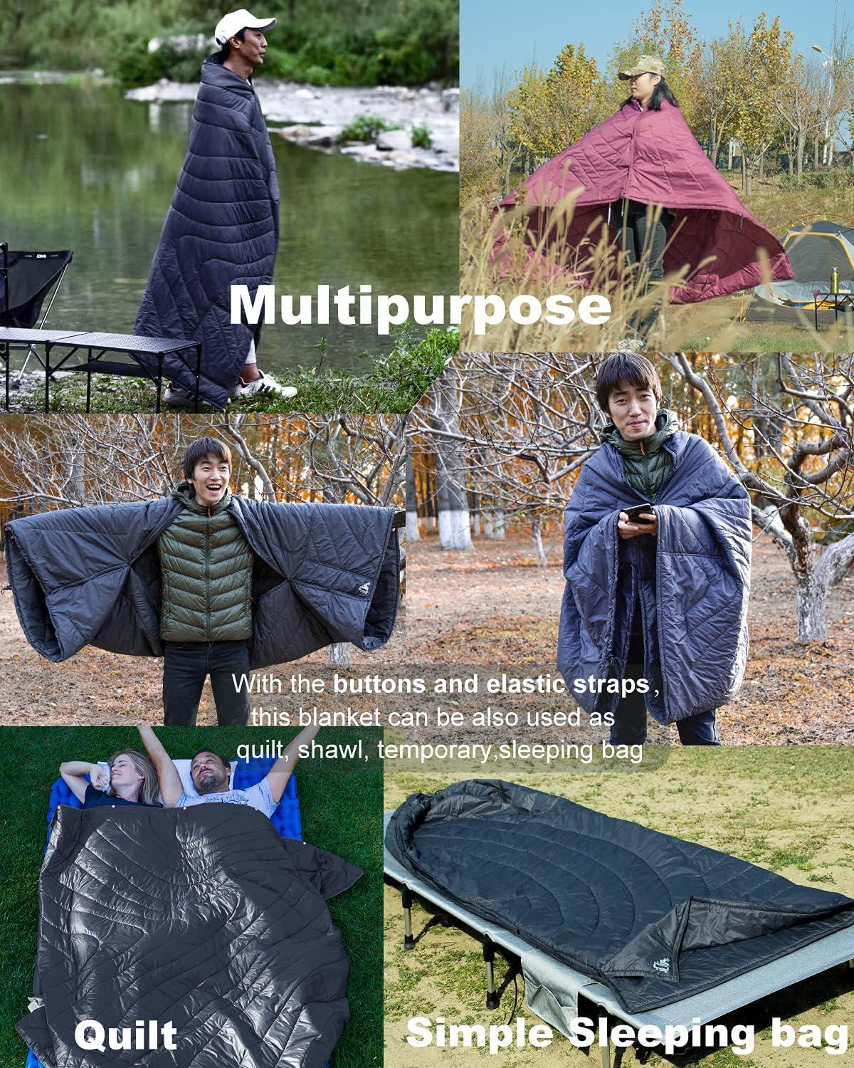 image:imageiClimb 3M Thinsulate Insulation Warm Camping Blanket Ultralight CompactGreen