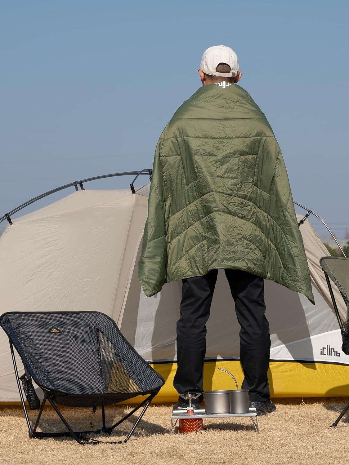 image:imageiClimb 3M Thinsulate Insulation Warm Camping Blanket Ultralight CompactGreen