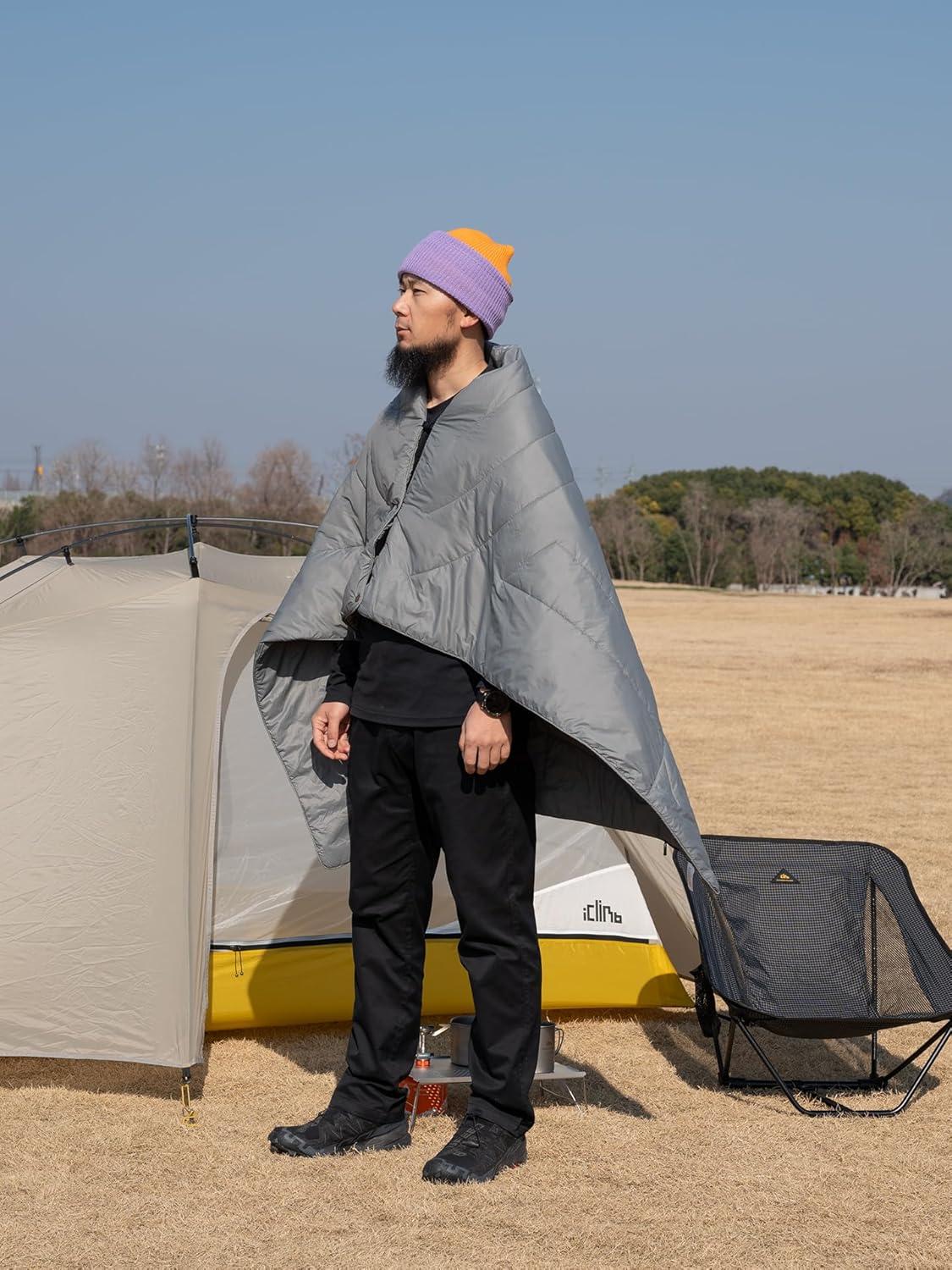 image:imageiClimb 3M Thinsulate Insulation Warm Camping Blanket Ultralight CompactLight Grey
