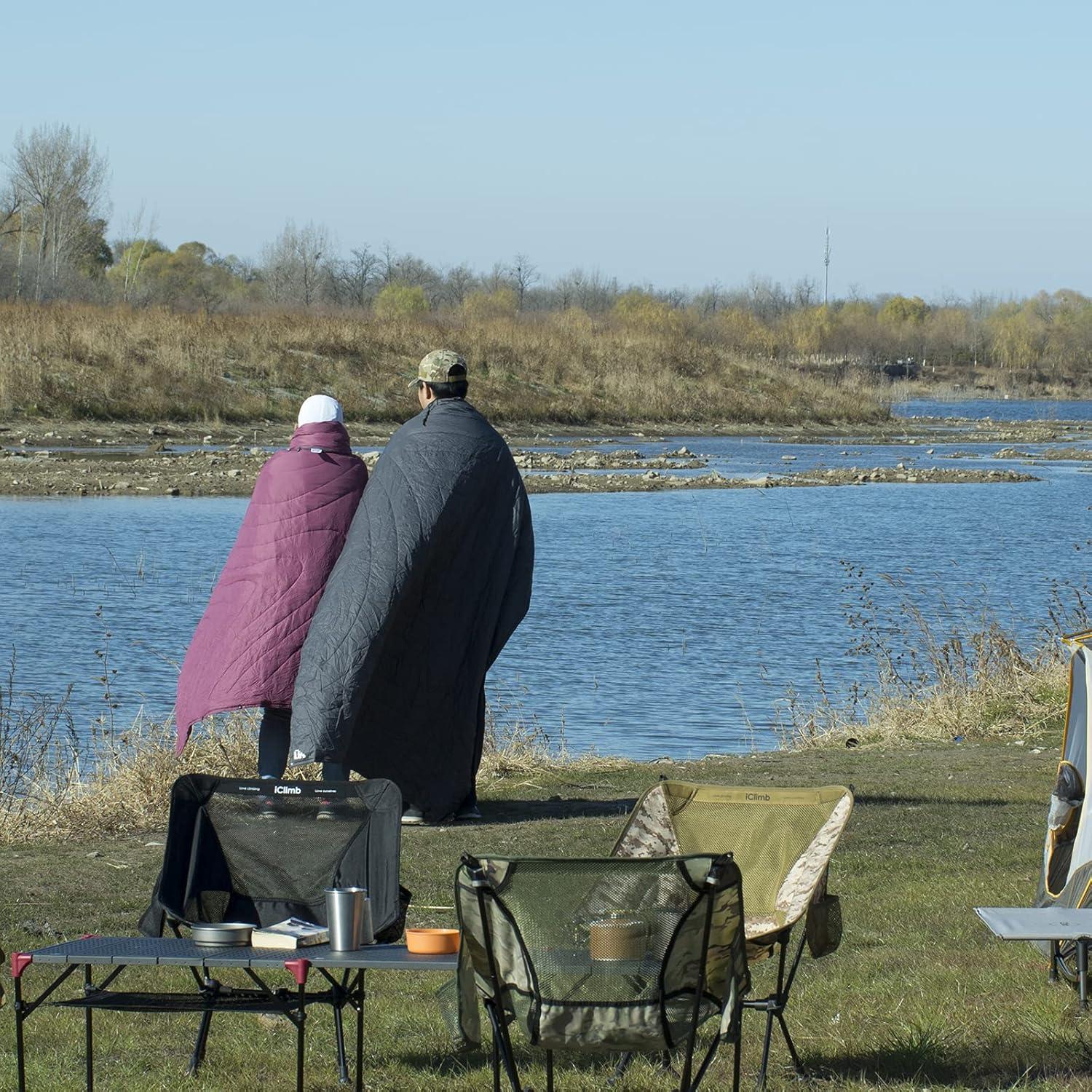 image:imageiClimb 3M Thinsulate Insulation Warm Camping Blanket Ultralight CompactLight Grey
