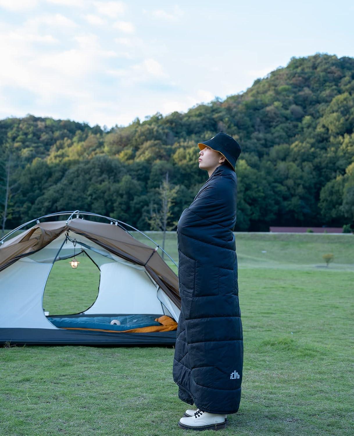 image:imageiClimb 3M Thinsulate Insulation Warm Camping Blanket Ultralight CompactLight Grey