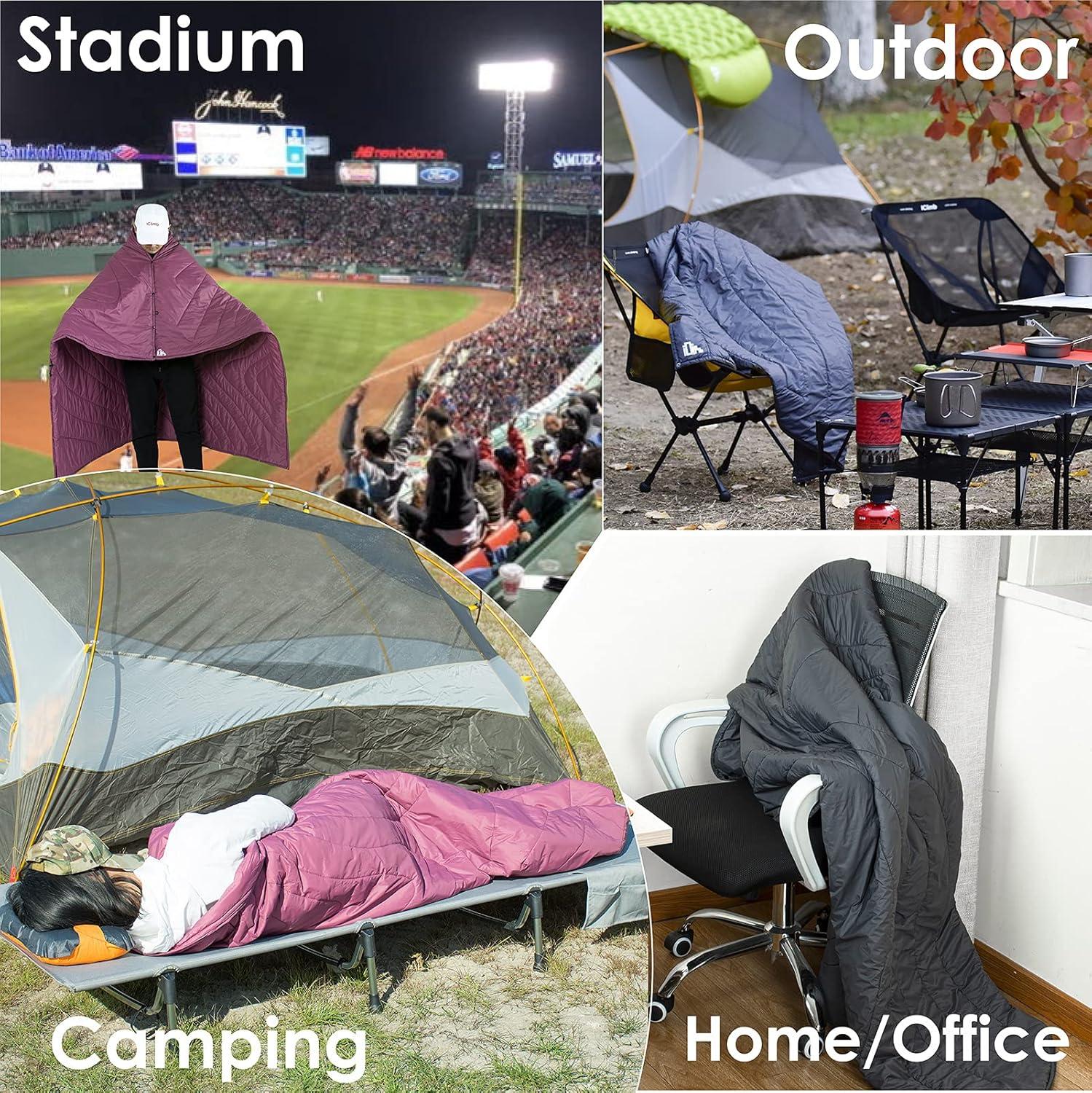image:imageiClimb 3M Thinsulate Insulation Warm Camping Blanket Ultralight CompactLight Grey