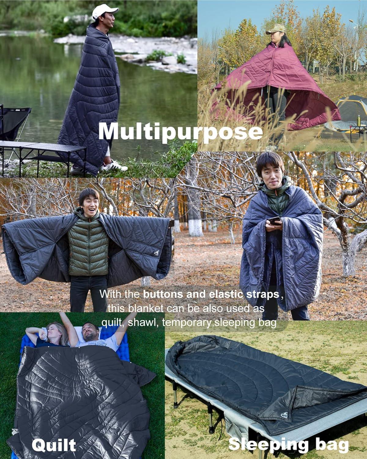 image:imageiClimb 3M Thinsulate Insulation Warm Camping Blanket Ultralight CompactLight Grey