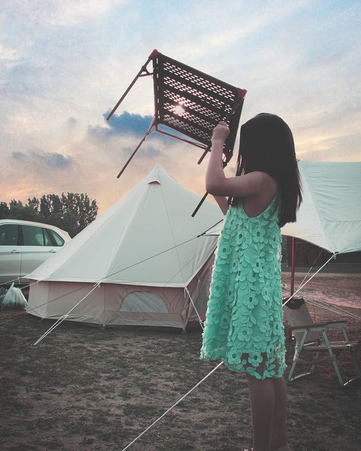 image:imageiClimb Extendable Folding Table Large Tabletop Area Ultralight Compact with Hollow Out Tabletop and Carry Bag for Camping Backpacking Beach Concert BBQ Party Three Size Black LBlack