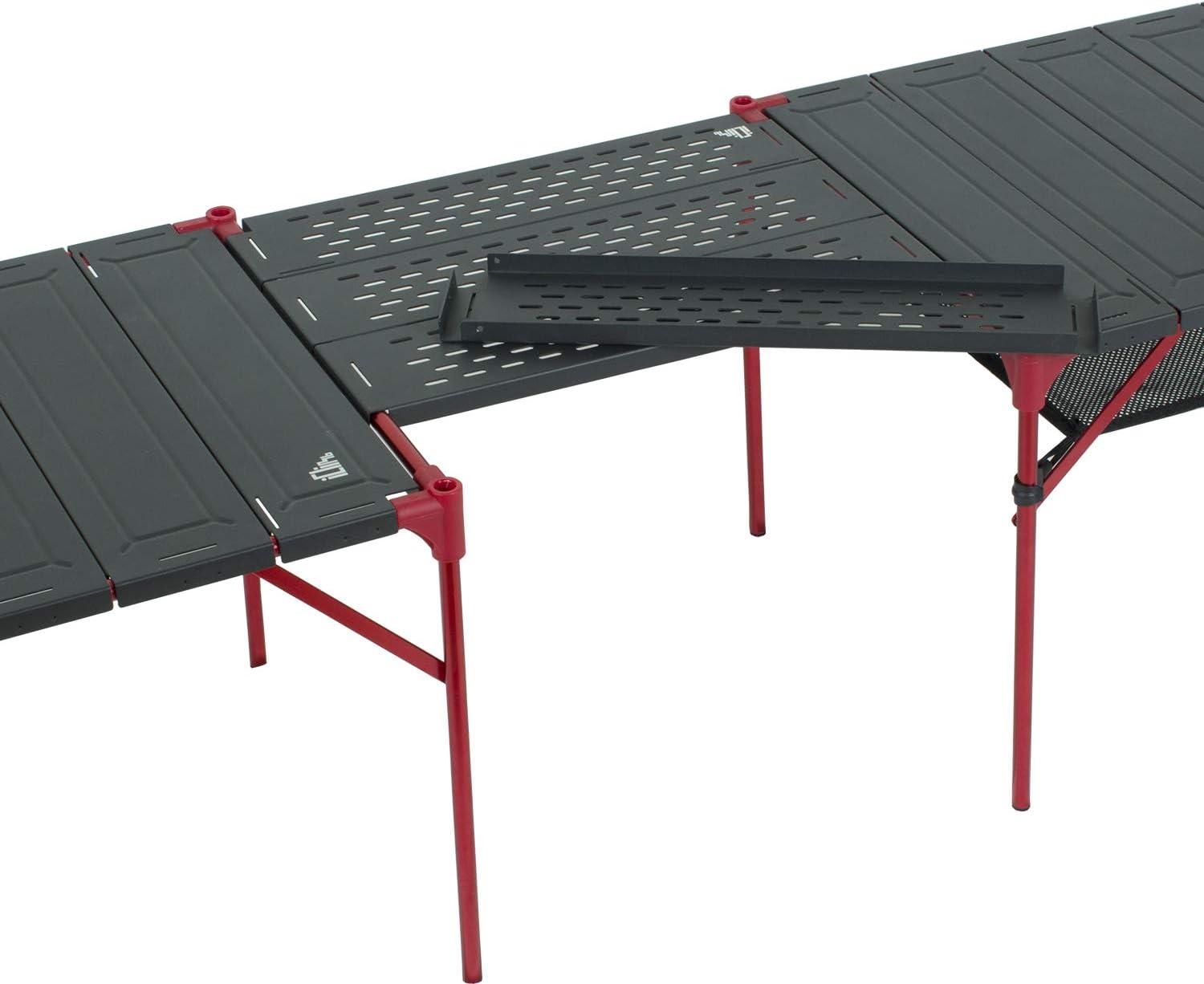 image:imageiClimb Extendable Folding Table Large Tabletop Area Ultralight Compact with Hollow Out Tabletop and Carry Bag for Camping Backpacking Beach Concert BBQ Party Three Size Black LBlack
