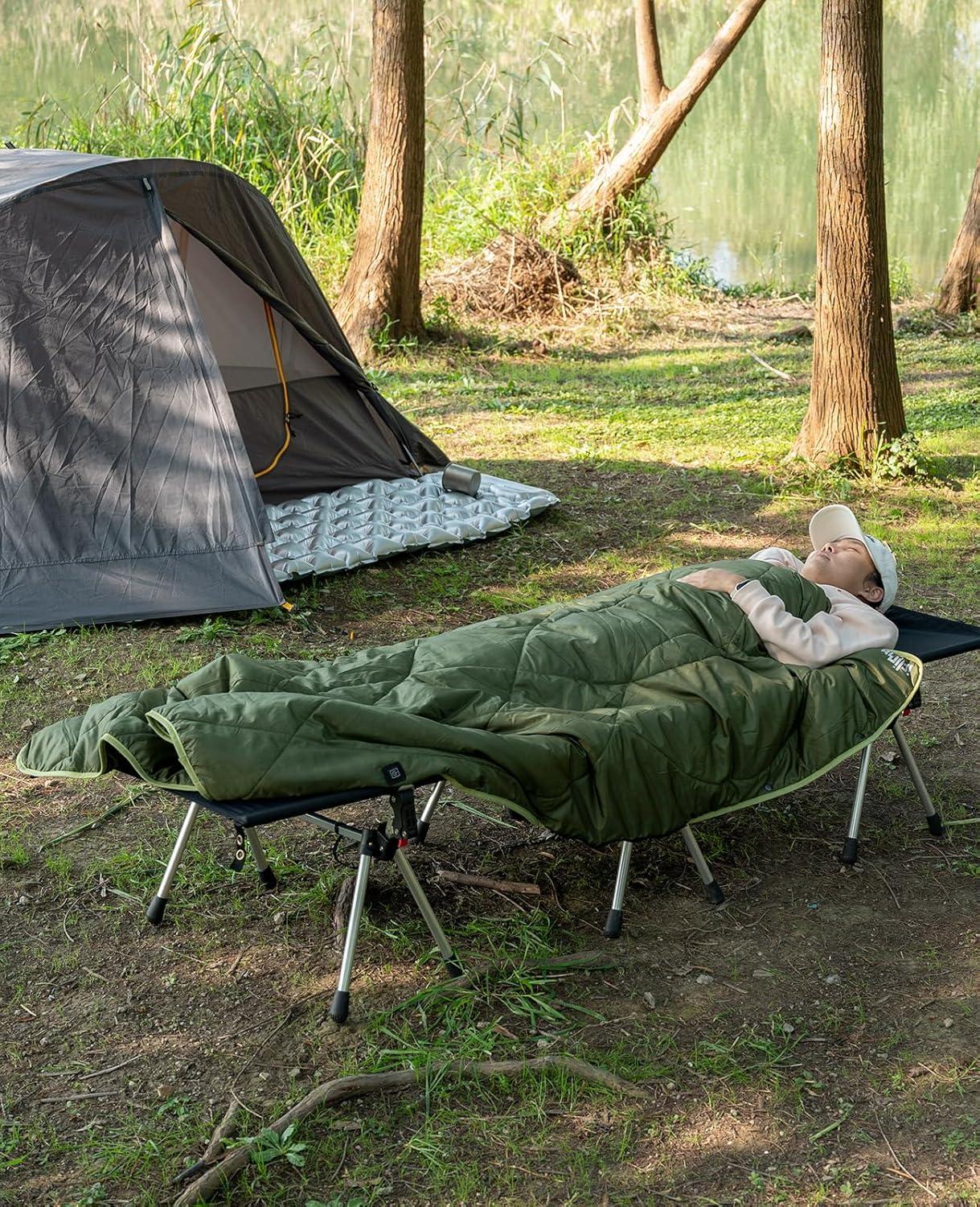 image:imageiClimb Heated Camping Blanket with Hood and 5V 5000mAH Battery Pack GreenGreen