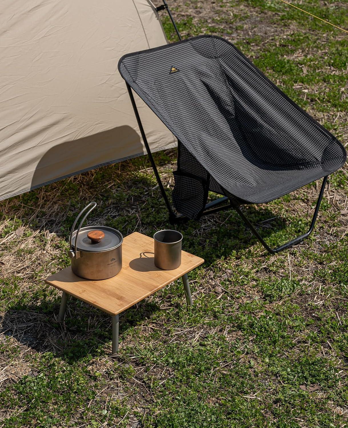 image:imageiClimb Light Small Folding Bamboo Table for Beach Camping Picnic Tray Table