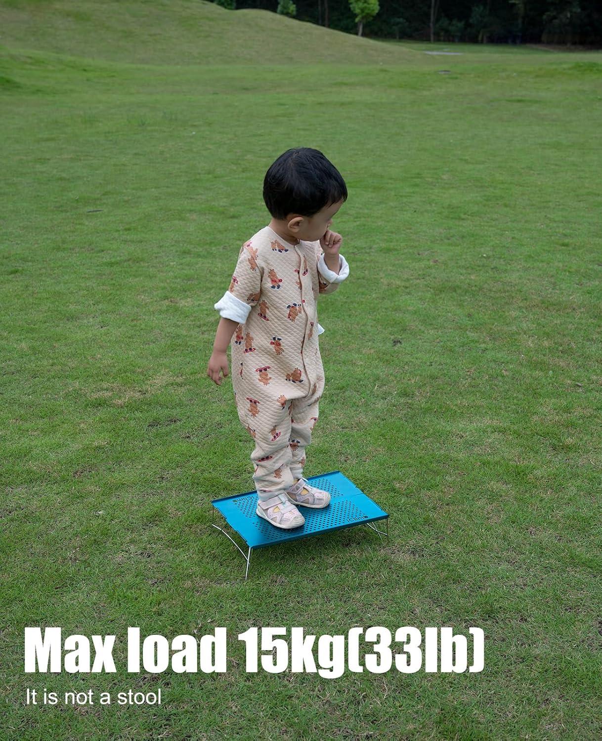 image:imageiClimb Mini Solo Folding Table Ultralight Compact for Backpacking Camping Hiking Beach Picnic Nature SBlue