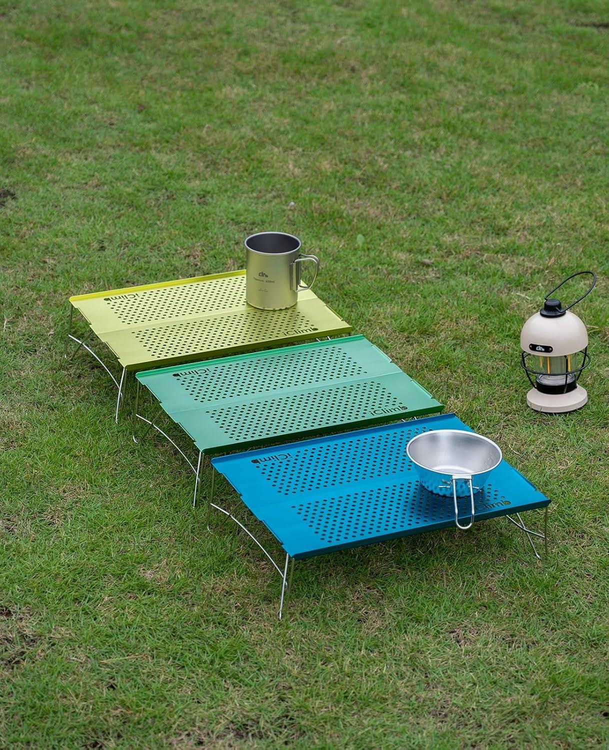 image:imageiClimb Mini Solo Folding Table Ultralight Compact for Backpacking Camping Hiking Beach Picnic Nature SBlue