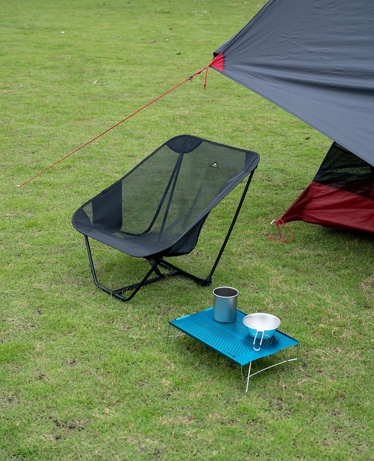 image:imageiClimb Mini Solo Folding Table Ultralight Compact for Backpacking Camping Hiking Beach Picnic Nature SBlue