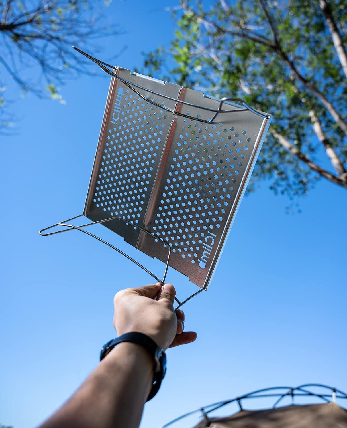 image:imageiClimb Mini Solo Folding Table Ultralight Compact for Backpacking Camping Hiking Beach Picnic Nature SBlue