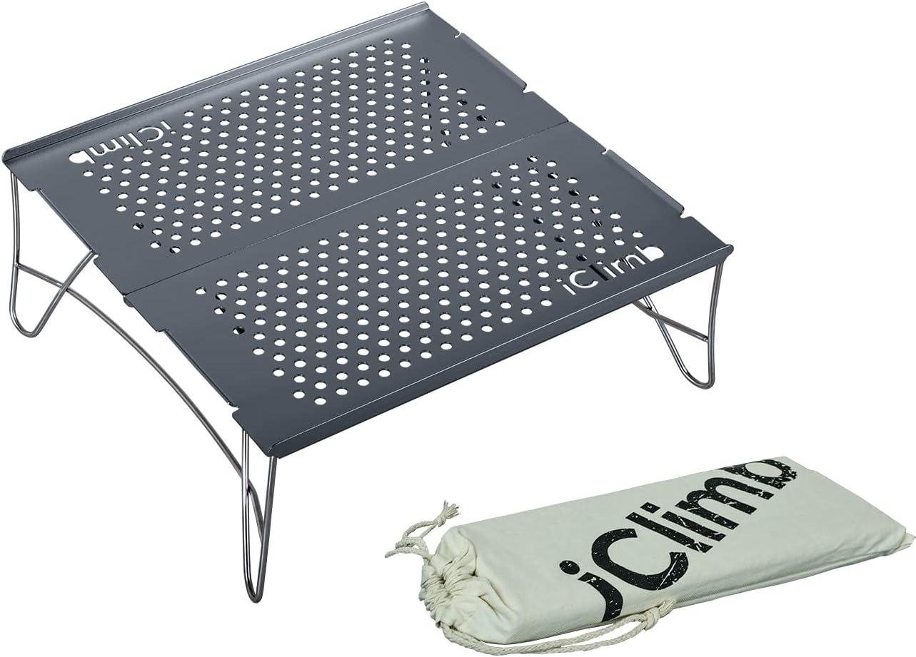 image:imageiClimb Mini Solo Folding Table Ultralight Compact for Backpacking Camping Hiking Beach Picnic Nature SGunmetal