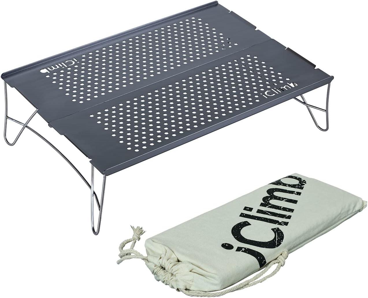 image:imageiClimb Mini Solo Folding Table Ultralight Compact for Backpacking Camping Hiking Beach Picnic Nature SGunmetal