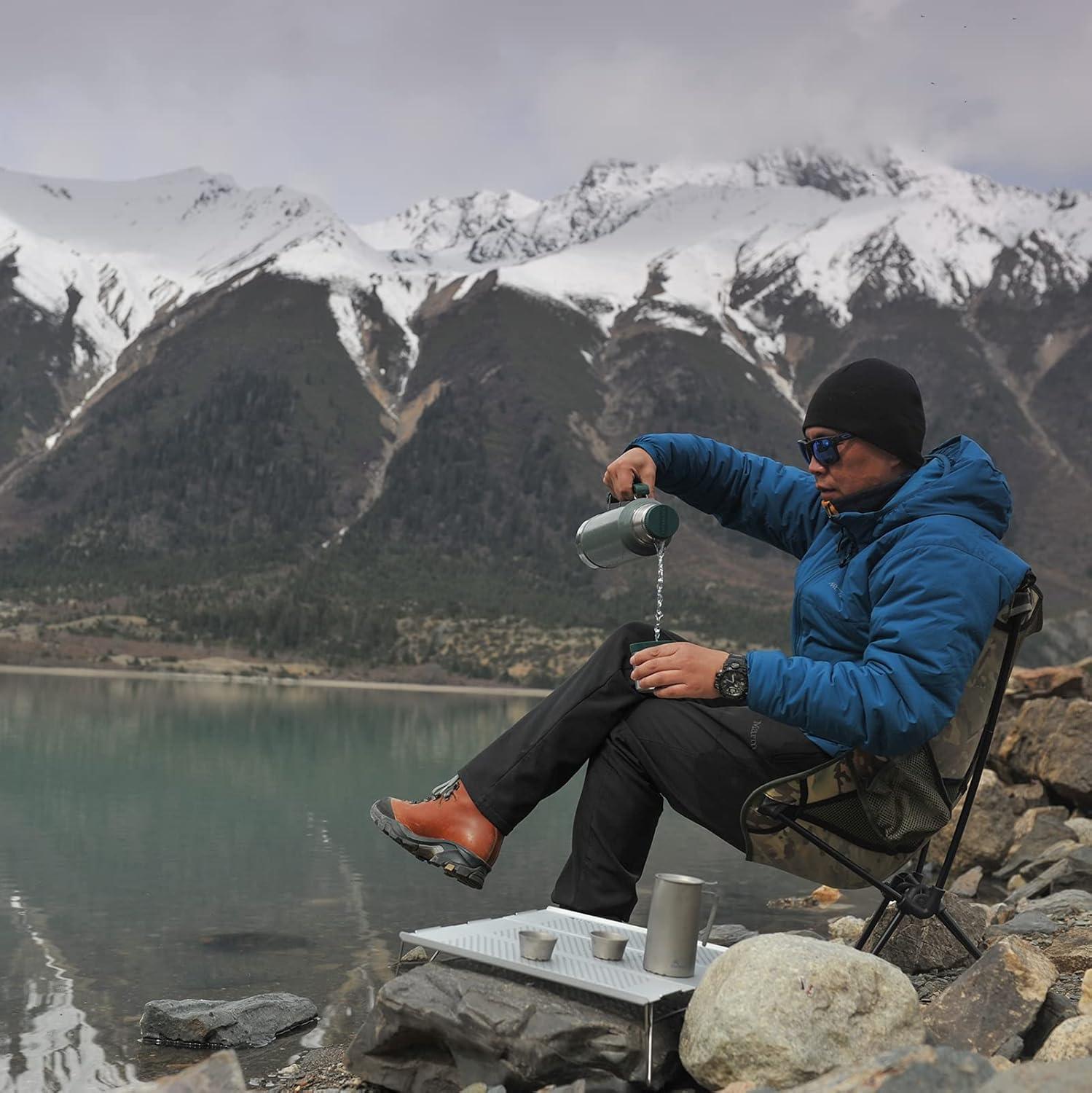 image:imageiClimb Mini Solo Folding Table Ultralight Compact for Backpacking Camping Hiking Beach Picnic Nature SGunmetal