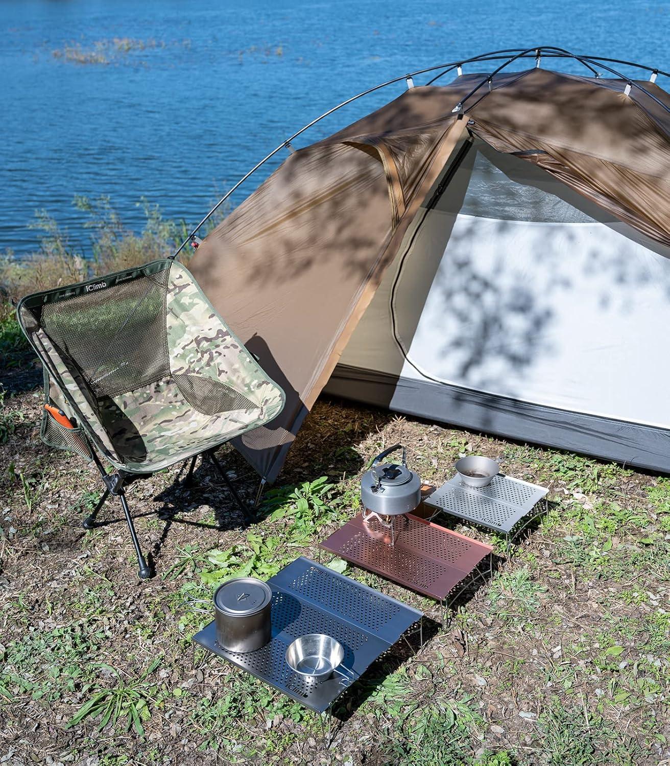 image:imageiClimb Mini Solo Folding Table Ultralight Compact for Backpacking Camping Hiking Beach Picnic Nature SNature