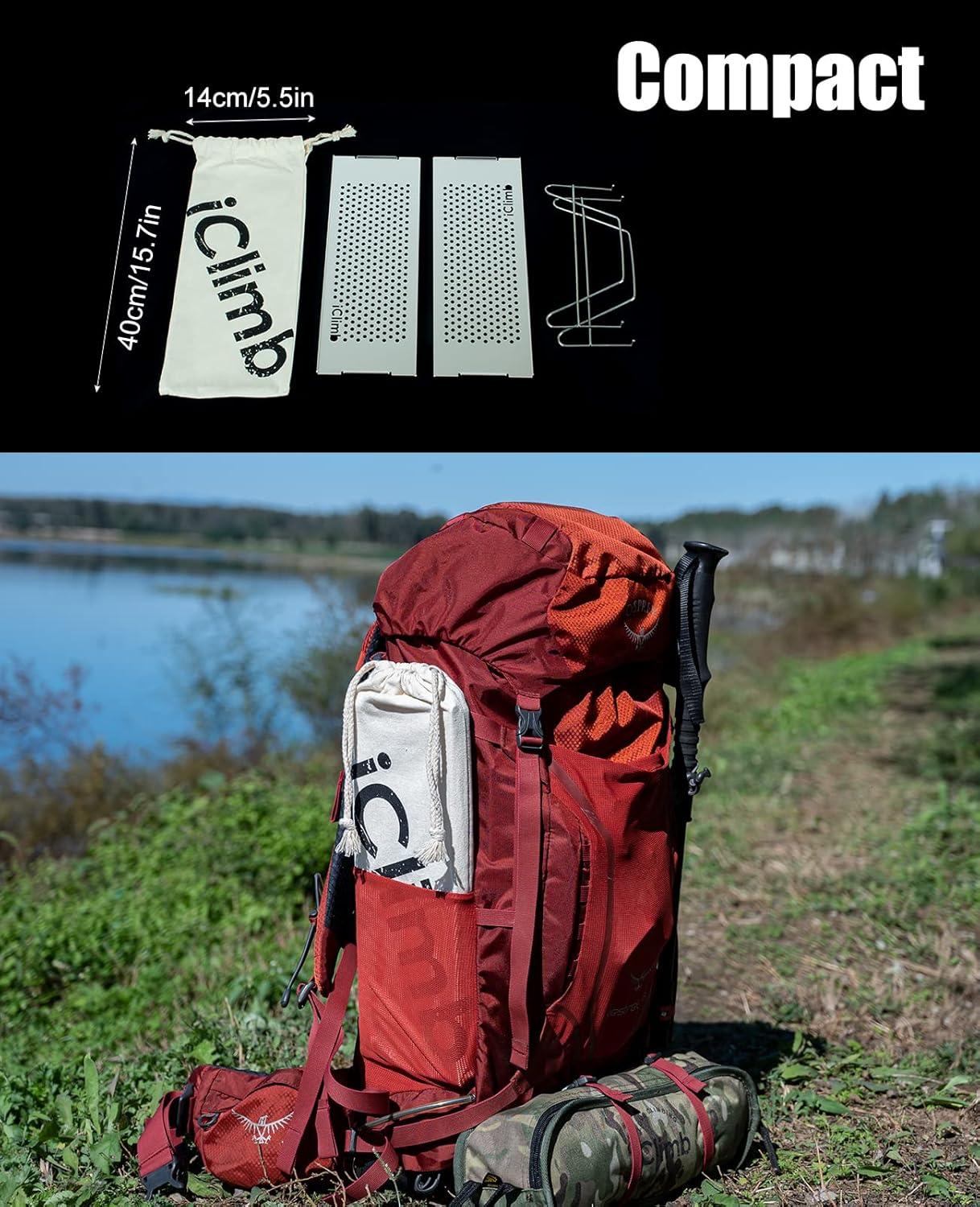 image:imageiClimb Mini Solo Folding Table Ultralight Compact for Backpacking Camping Hiking Beach Picnic Nature SNature