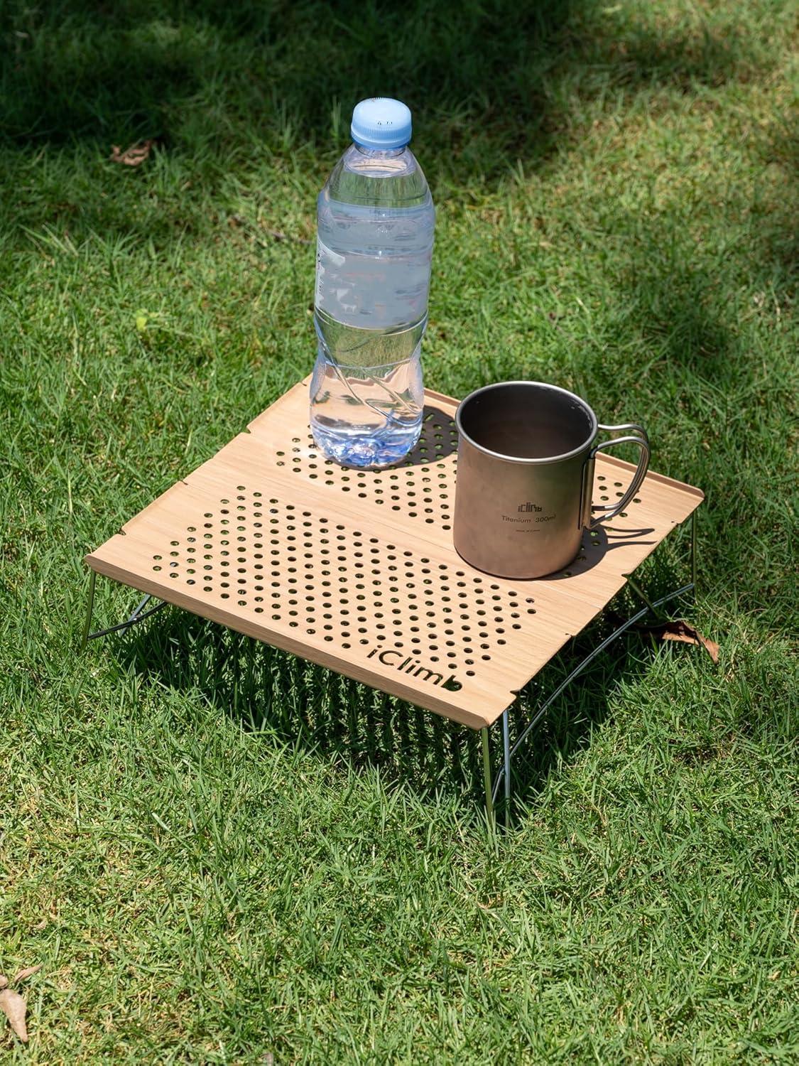 image:imageiClimb Mini Solo Folding Table Ultralight Compact for Backpacking Camping Hiking Beach Picnic Nature SNature