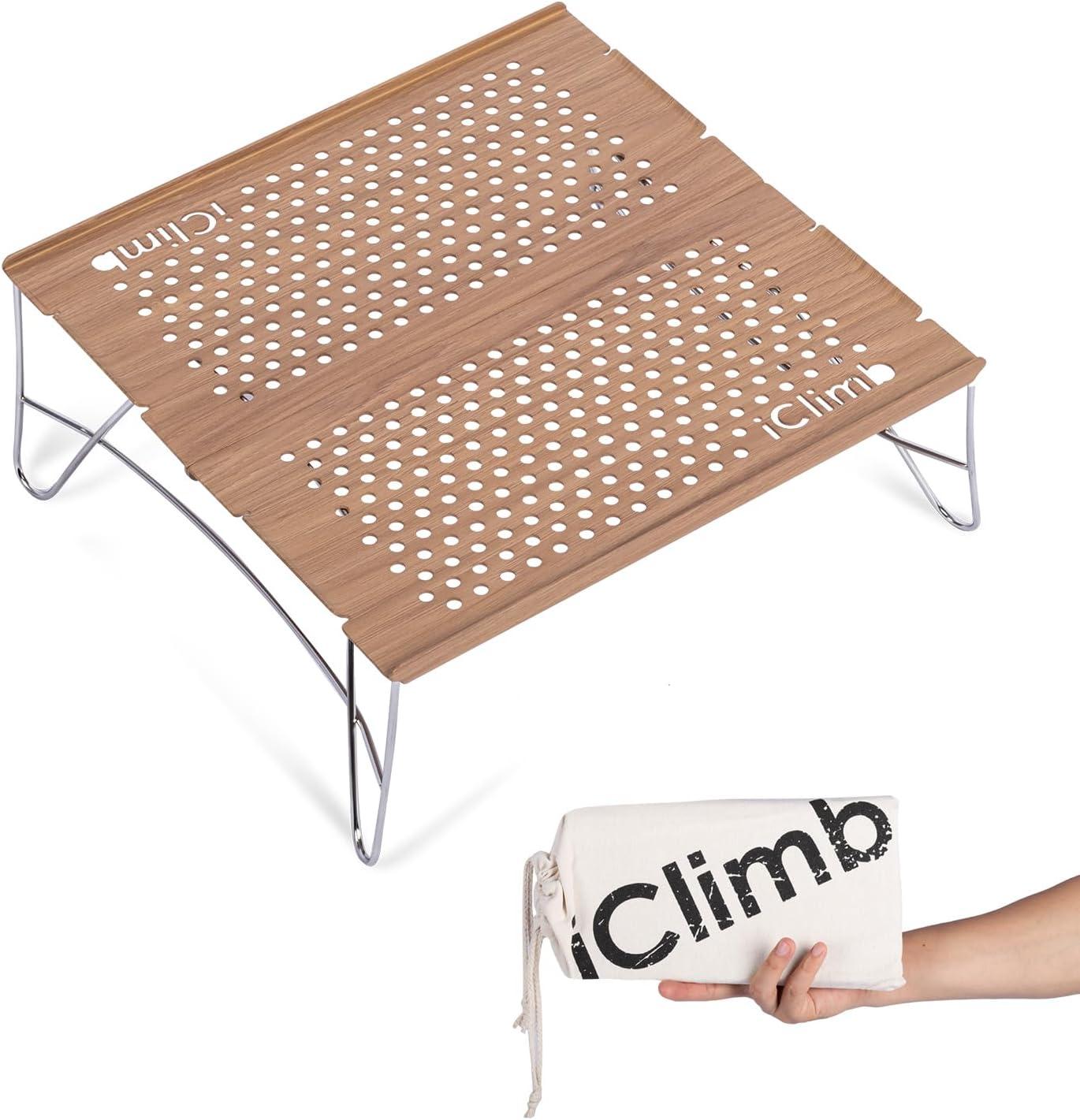 image:imageiClimb Mini Solo Folding Table Ultralight Compact for Backpacking Camping Hiking Beach Picnic Nature SNature