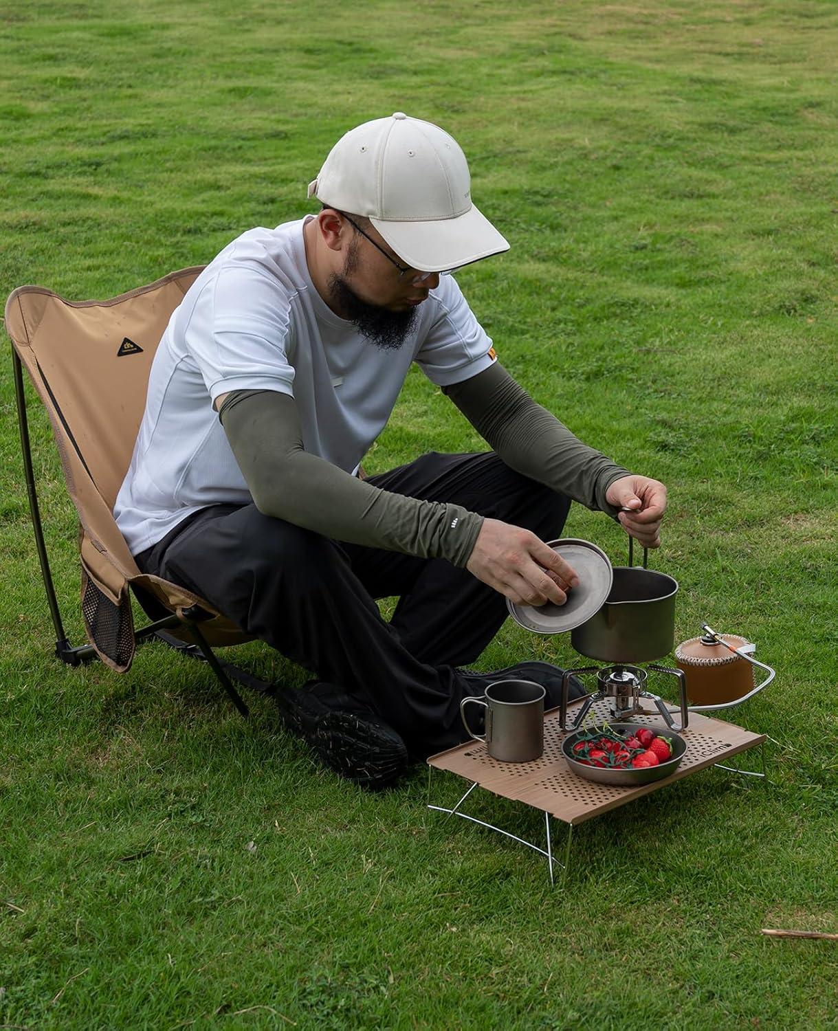 image:imageiClimb Mini Solo Folding Table Ultralight Compact for Backpacking Camping Hiking Beach Picnic Nature SNature