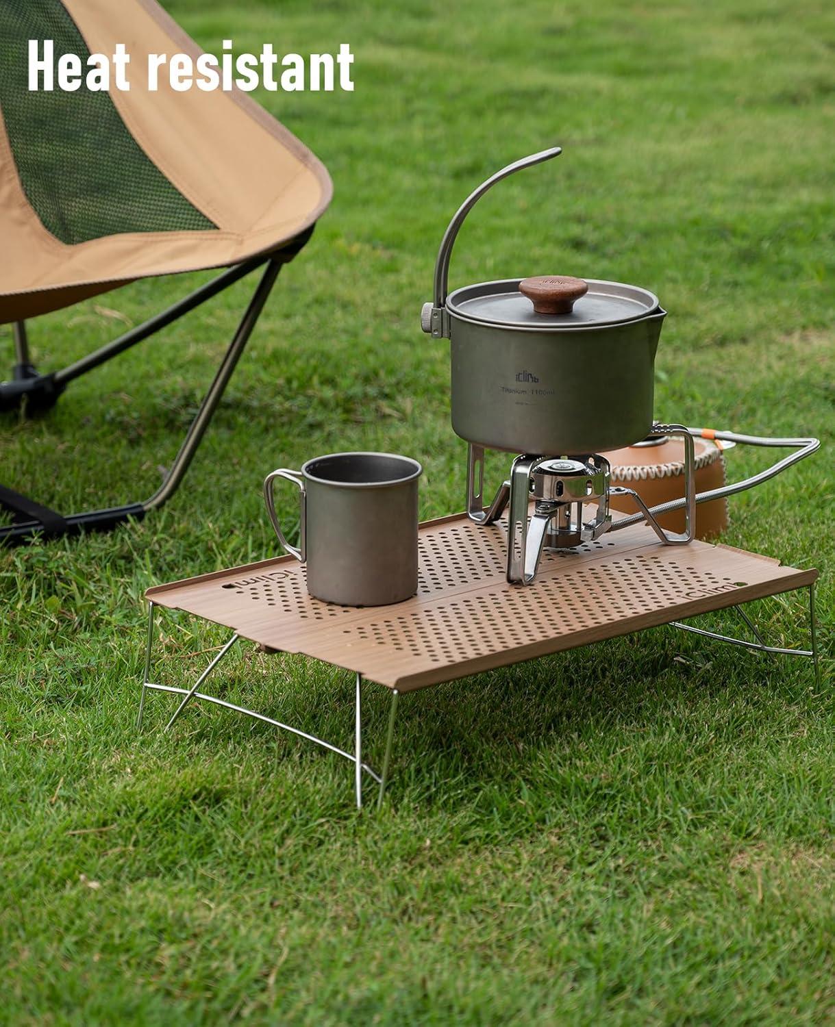 image:imageiClimb Mini Solo Folding Table Ultralight Compact for Backpacking Camping Hiking Beach Picnic Nature SNature