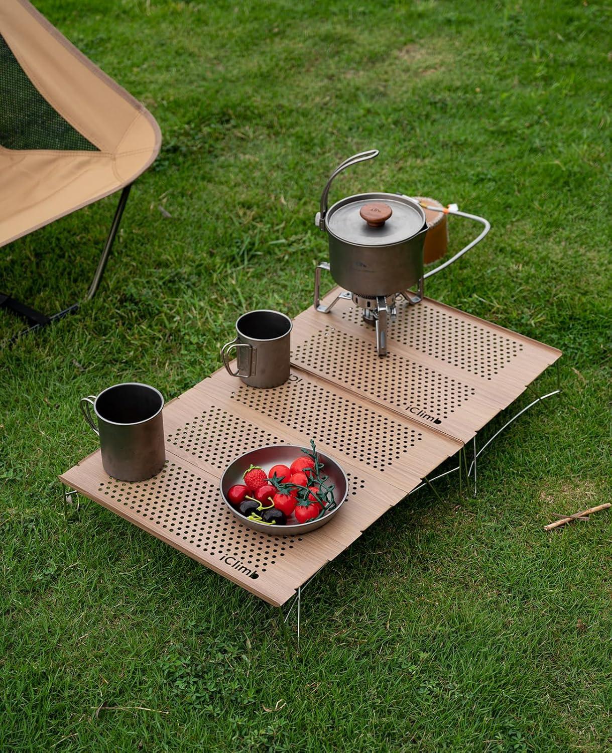 image:imageiClimb Mini Solo Folding Table Ultralight Compact for Backpacking Camping Hiking Beach Picnic Nature SNature