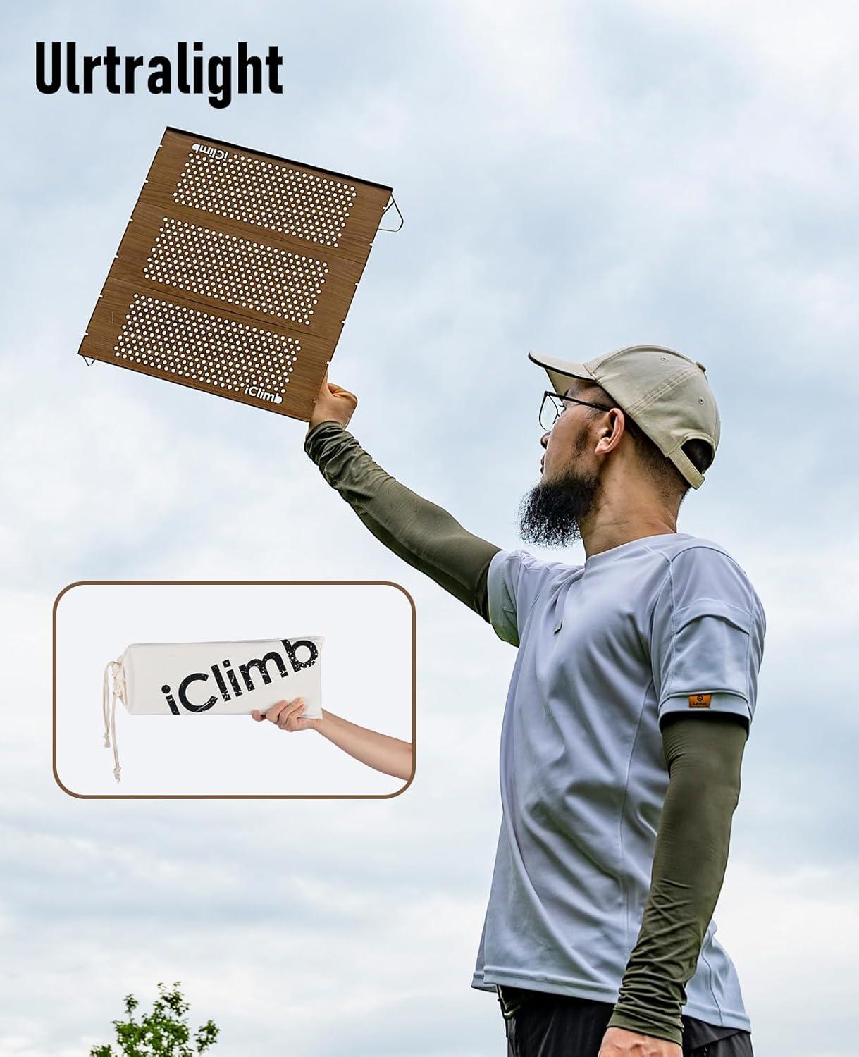 image:imageiClimb Mini Solo Folding Table Ultralight Compact for Backpacking Camping Hiking Beach Picnic Nature SNature