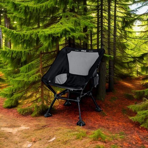 image:imageiClimb Ultralight Compact Camping Folding Beach Chair with AntiSinking Large Feet and Back Support Webbing Yellow Square Frame 2PCBlack Square Frame
