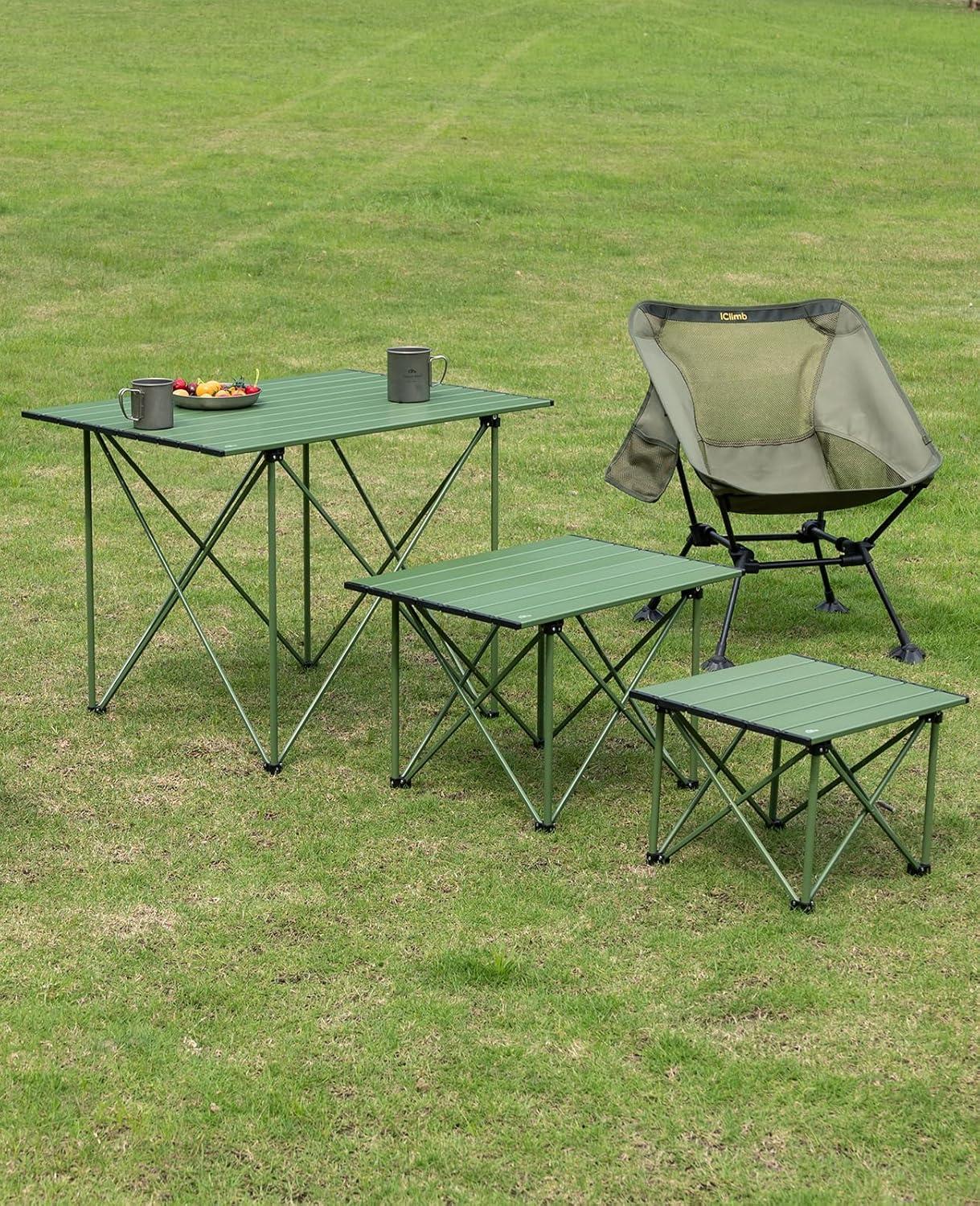 image:imageiClimb Ultralight Compact Camping Folding Beach Chair with AntiSinking Large Feet and Back Support Webbing Yellow Square Frame 2PCGreen Square Frame