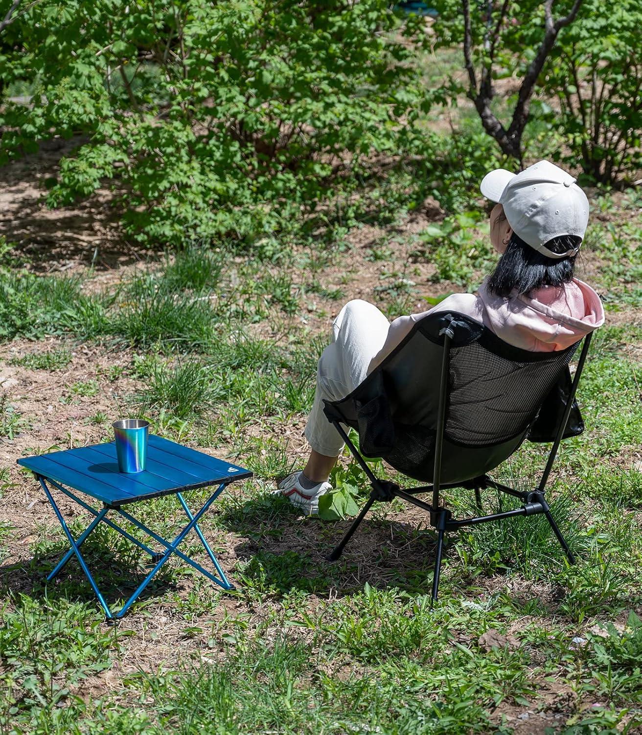 image:imageiClimb Ultralight Compact Camping Folding Beach Chair with AntiSinking Large Feet and Back Support Webbing Yellow Square Frame 2PCYellow Square Frame