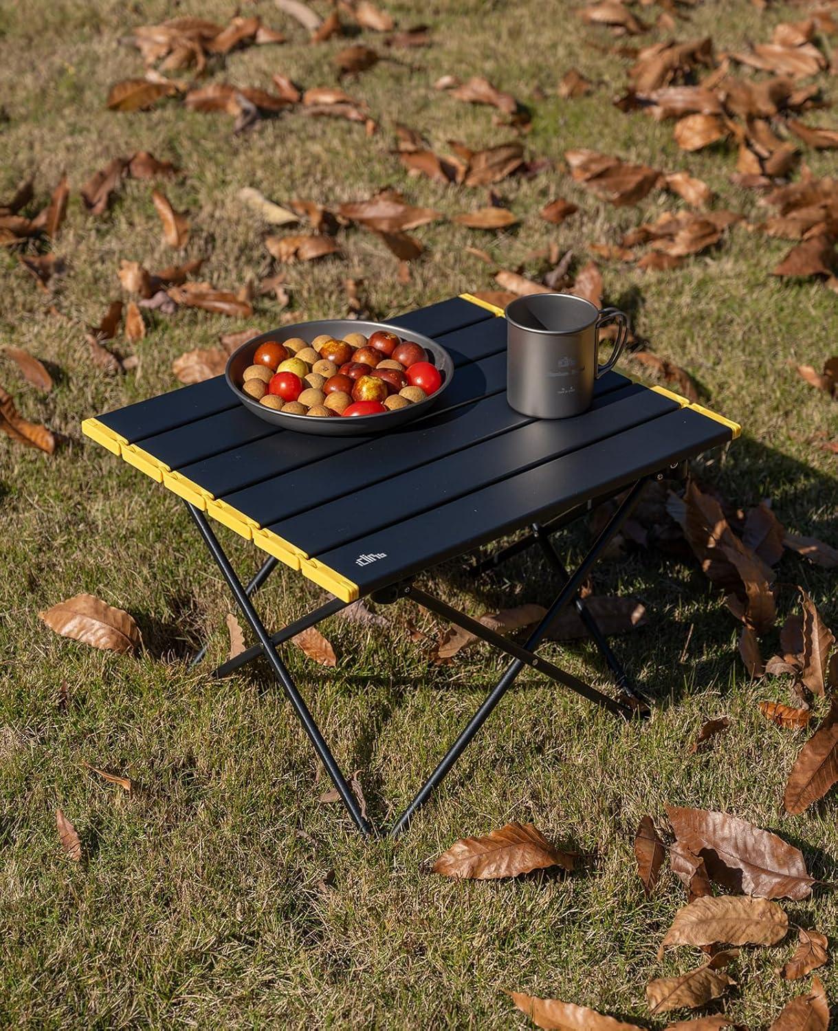 image:imageiClimb Ultralight Compact Camping Folding Table with Carry Bag Reinforced Blue XLBlack