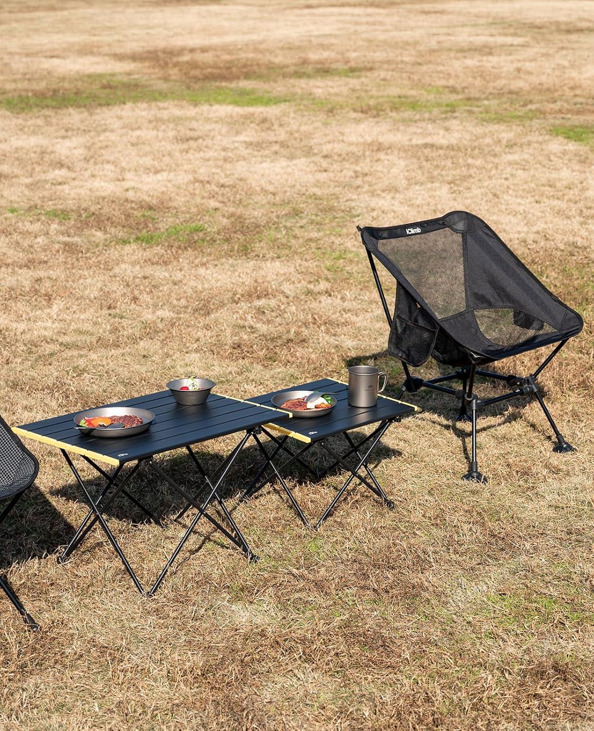 image:imageiClimb Ultralight Compact Camping Folding Table with Carry Bag Reinforced Blue XLBlack