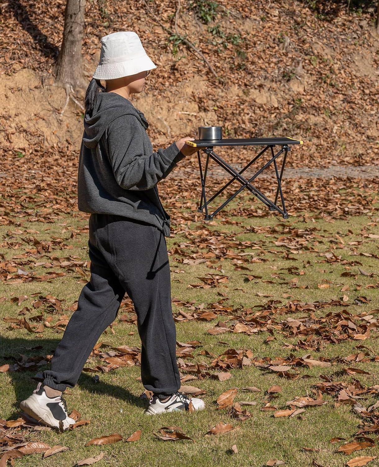 image:imageiClimb Ultralight Compact Camping Folding Table with Carry Bag Reinforced Blue XLBlack