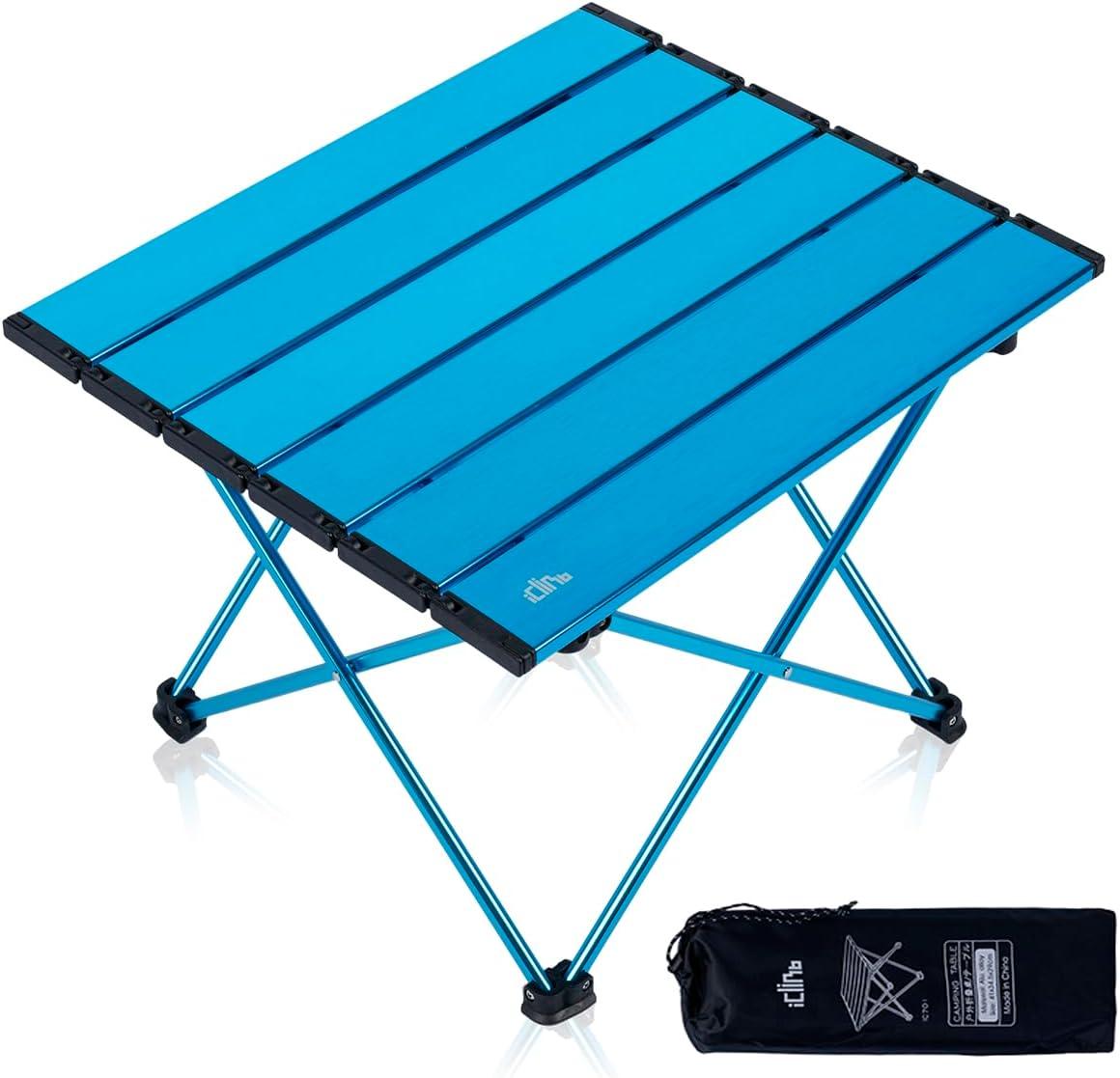 image:imageiClimb Ultralight Compact Camping Folding Table with Carry Bag Reinforced Blue XLBlue
