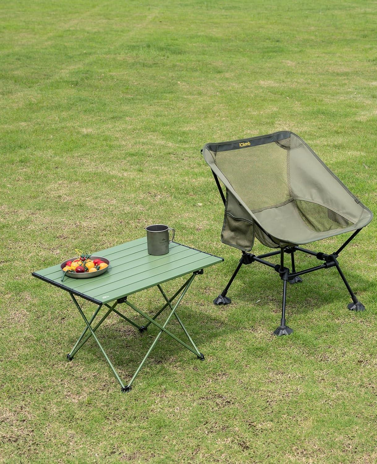 image:imageiClimb Ultralight Compact Camping Folding Table with Carry Bag Reinforced Blue XLGreen