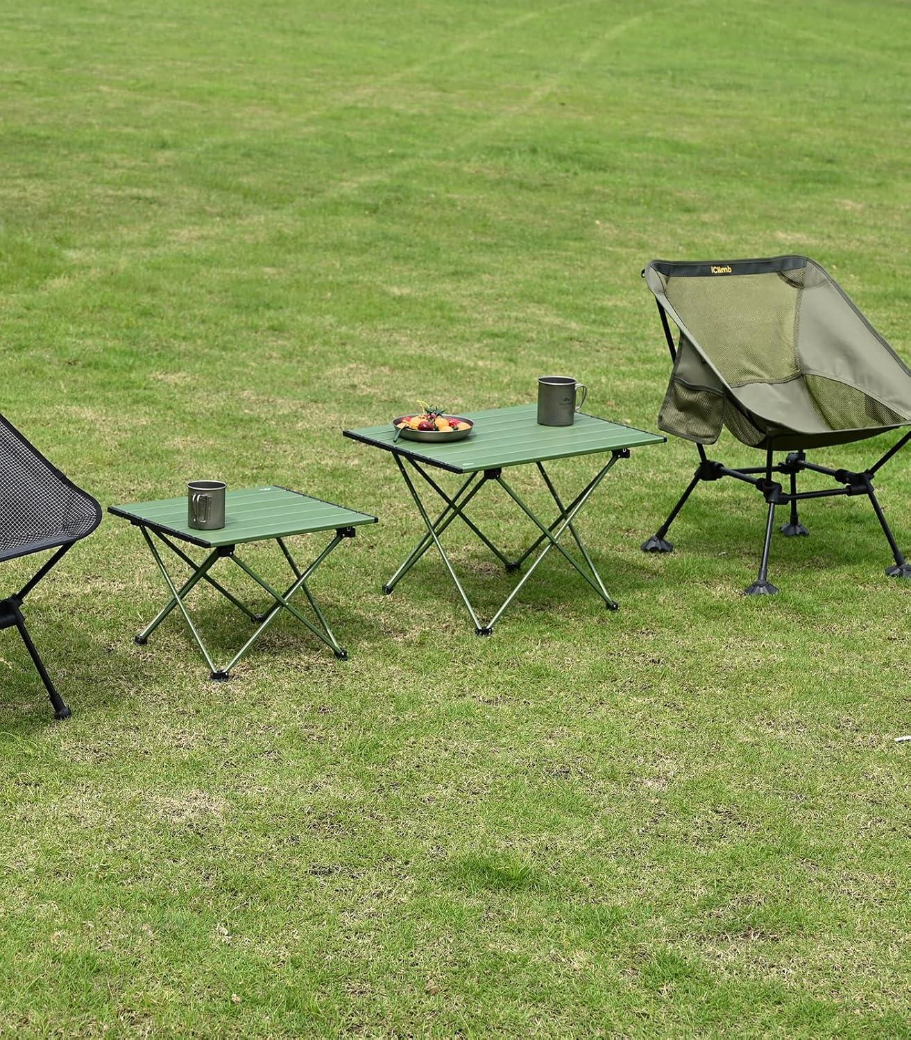 image:imageiClimb Ultralight Compact Camping Folding Table with Carry Bag Reinforced Blue XLGreen