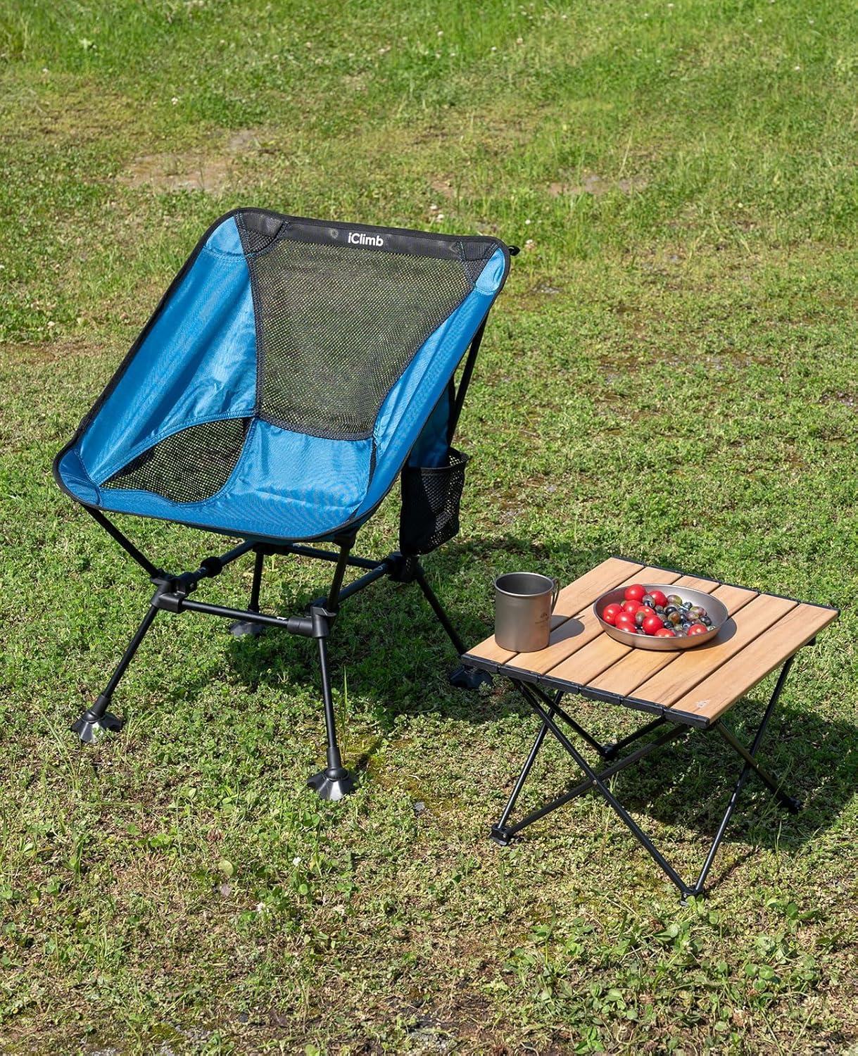 image:imageiClimb Ultralight Compact Camping Folding Table with Carry Bag Reinforced Blue XLNature