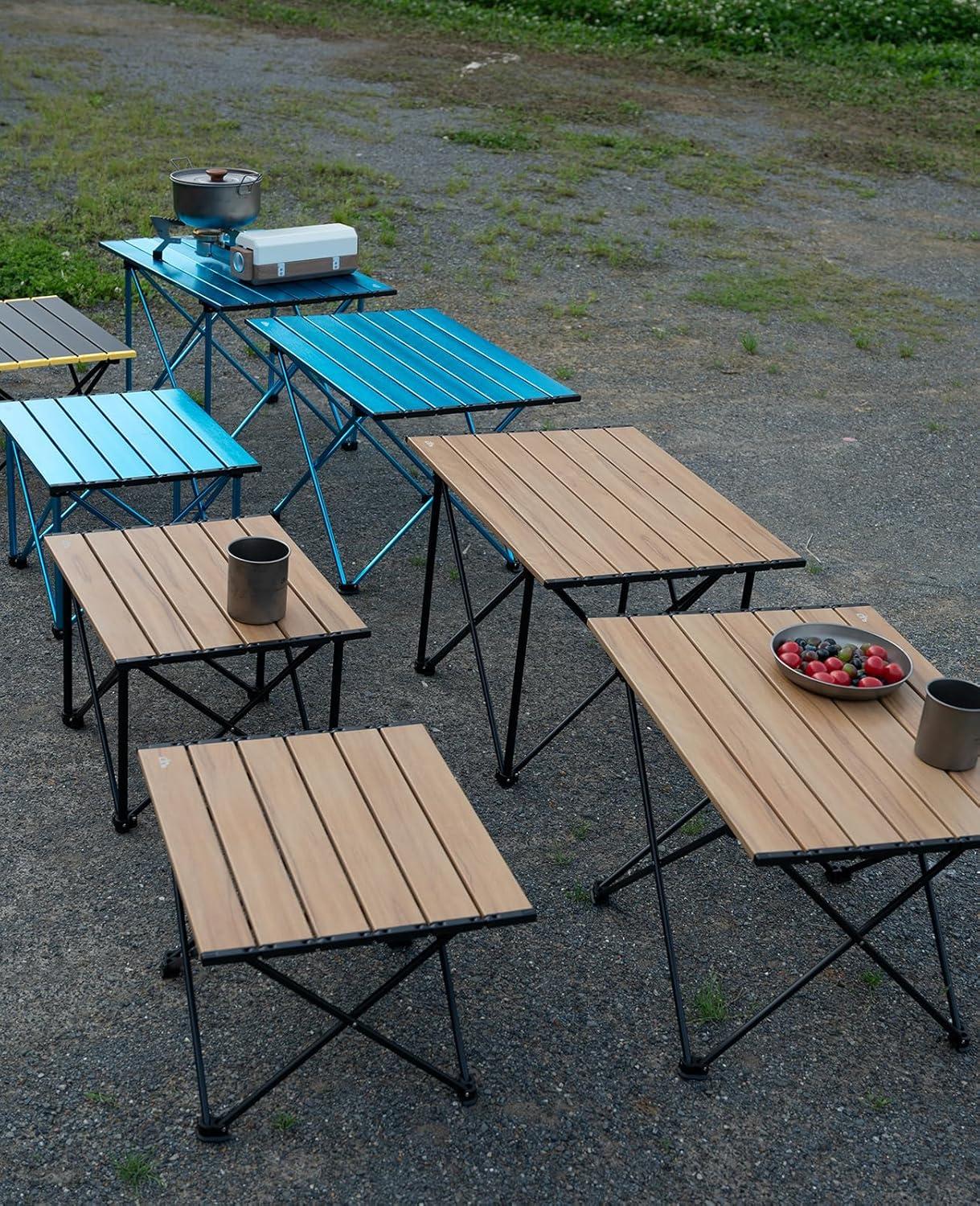 image:imageiClimb Ultralight Compact Camping Folding Table with Carry Bag Reinforced Blue XLNature