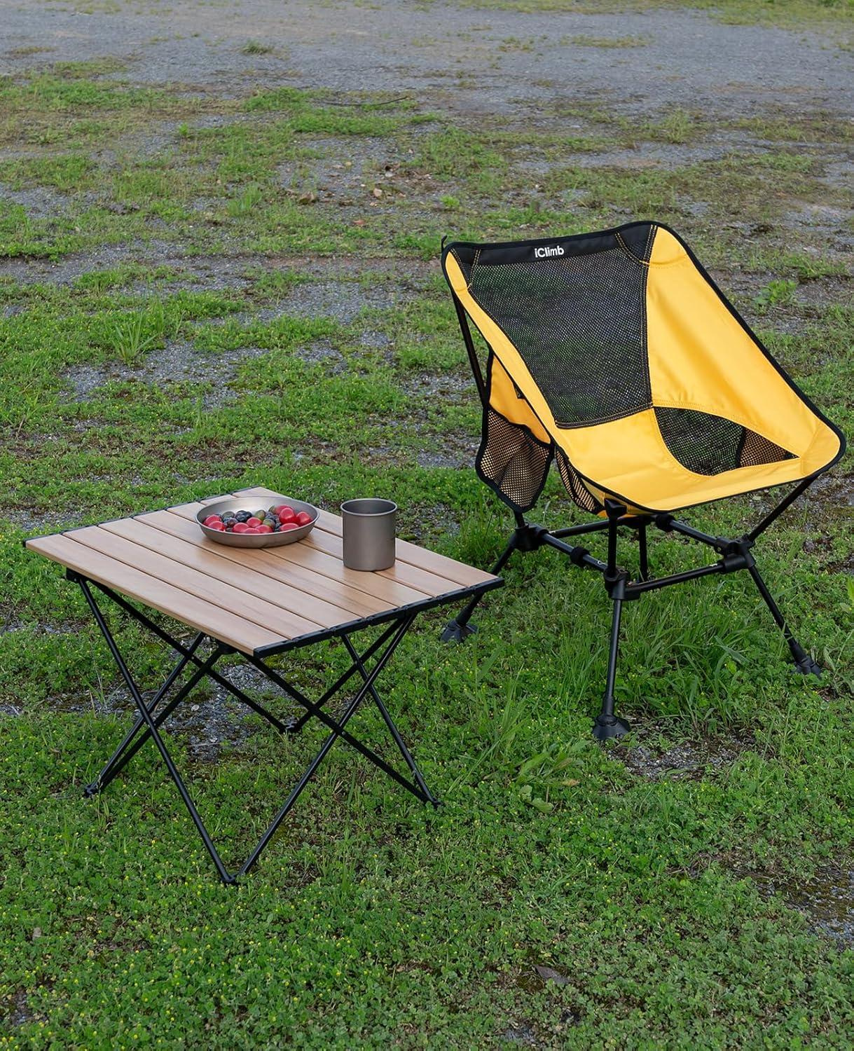 image:imageiClimb Ultralight Compact Camping Folding Table with Carry Bag Reinforced Blue XLNature