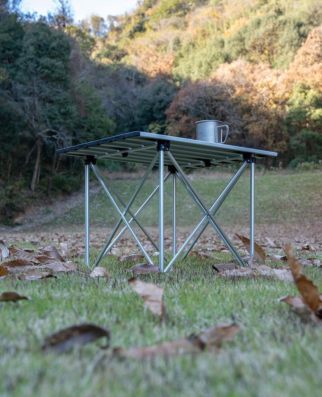 image:imageiClimb Ultralight Compact Camping Folding Table with Carry Bag Reinforced Blue XLReinforced Black