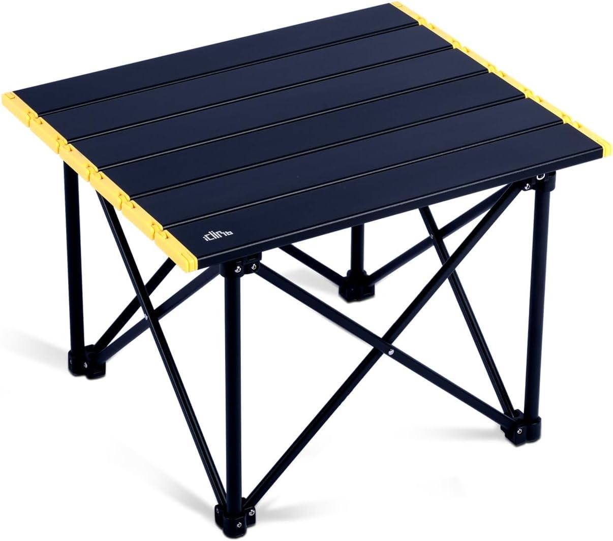 image:imageiClimb Ultralight Compact Camping Folding Table with Carry Bag Reinforced Blue XLReinforced Black