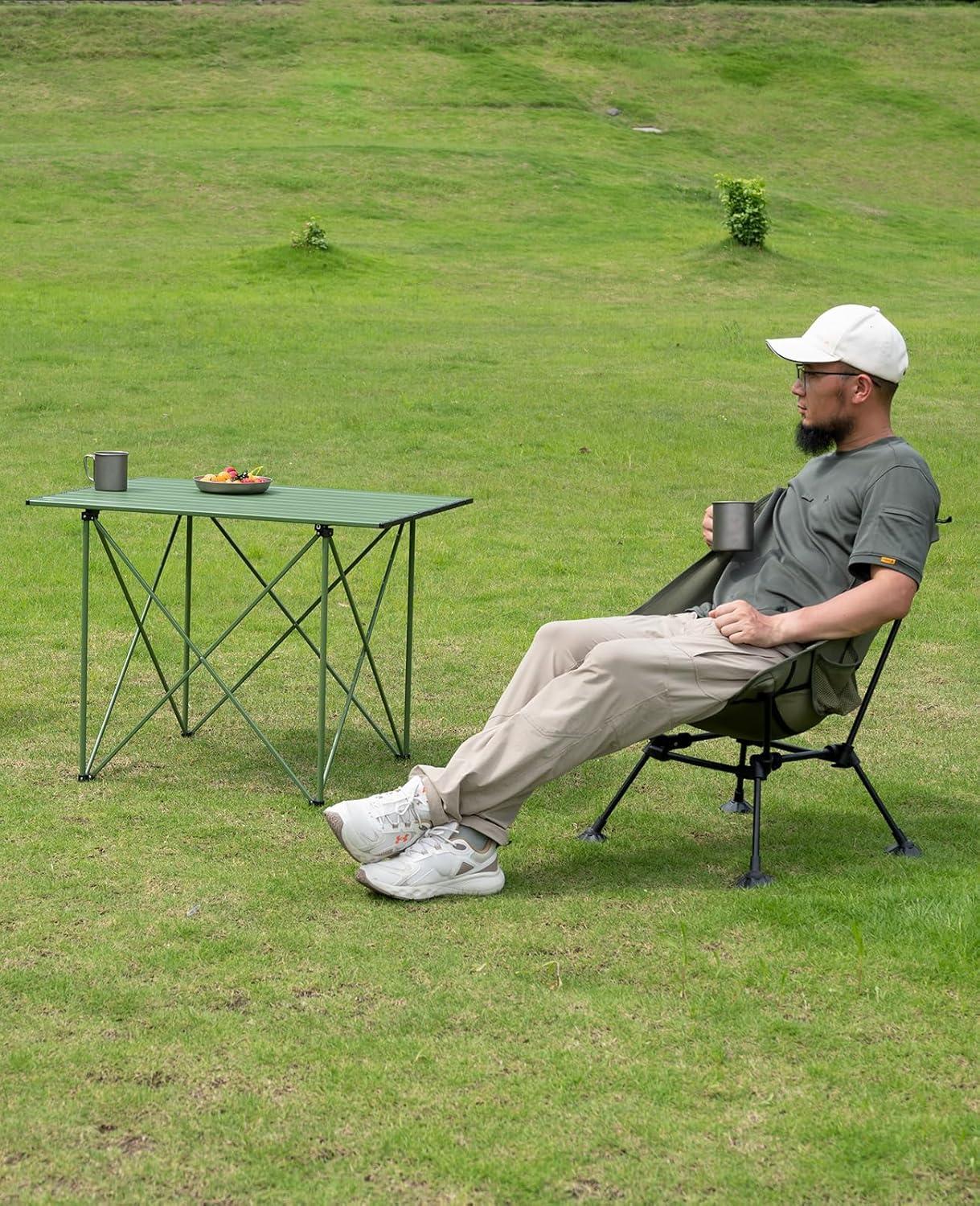 image:imageiClimb Ultralight Compact Camping Folding Table with Carry Bag Reinforced Blue XLReinforced Green