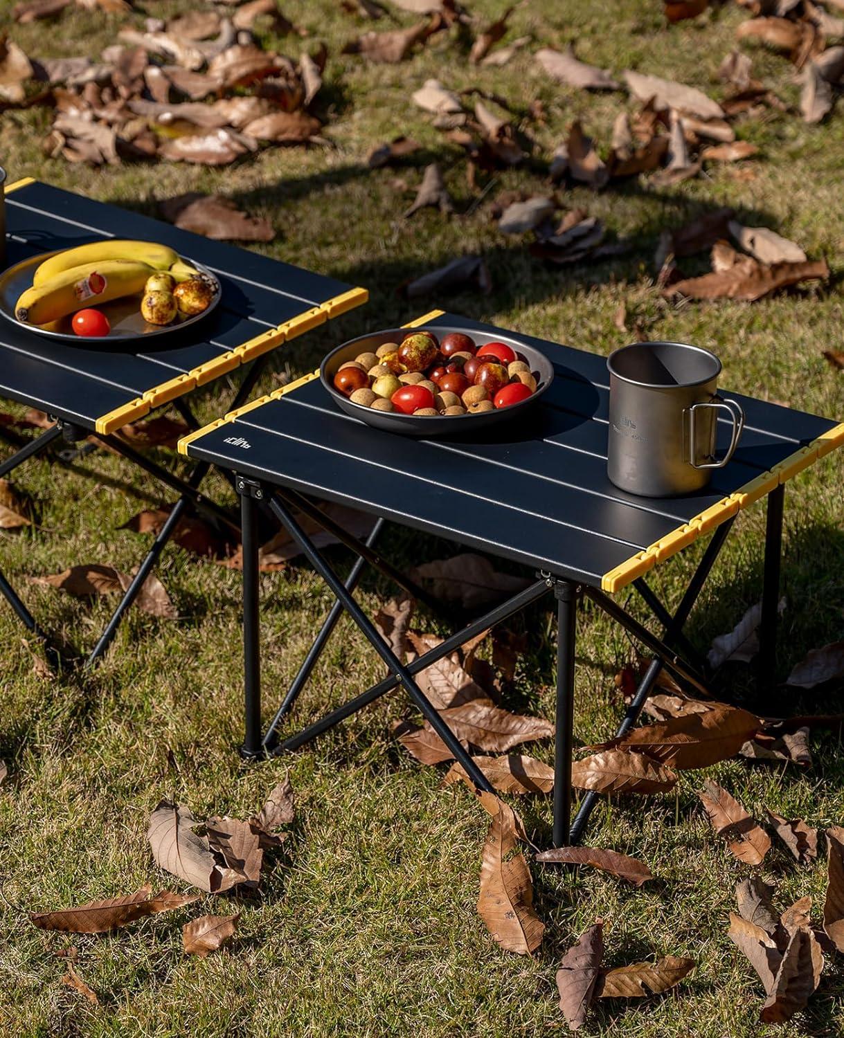 image:imageiClimb Ultralight Compact Camping Folding Table with Carry Bag Reinforced Blue XLReinforced Green
