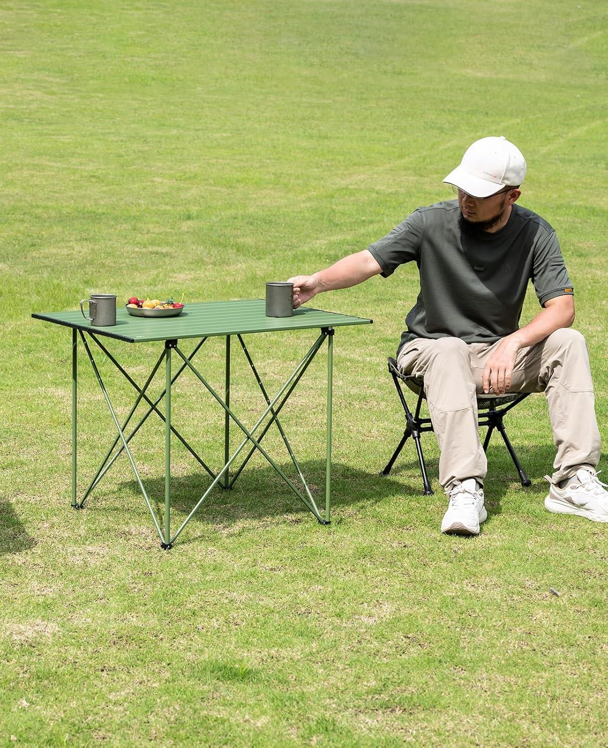 image:imageiClimb Ultralight Compact Camping Folding Table with Carry Bag Reinforced Blue XLReinforced Green