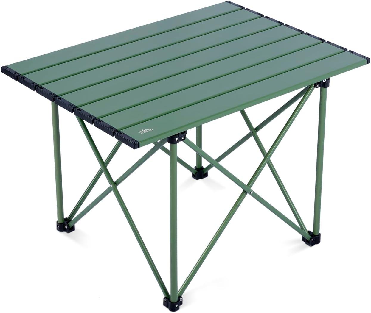 image:imageiClimb Ultralight Compact Camping Folding Table with Carry Bag Reinforced Blue XLReinforced Green
